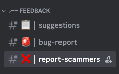 The report-scammers section in the Glitching AI Discord to ensure security