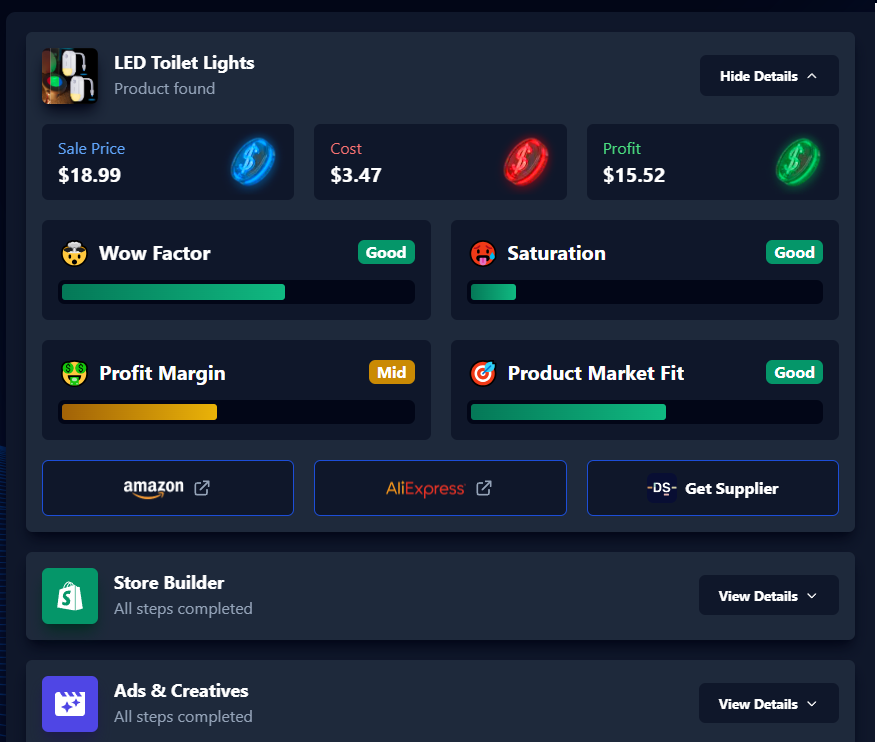 An AI Dropshipping product finder