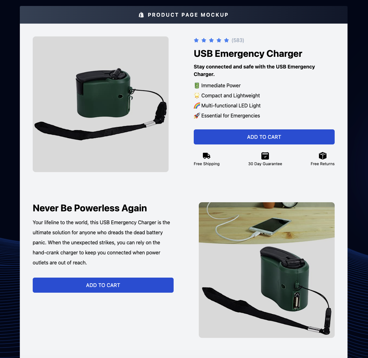 Generating a website using Glitching's dropshipping website builder